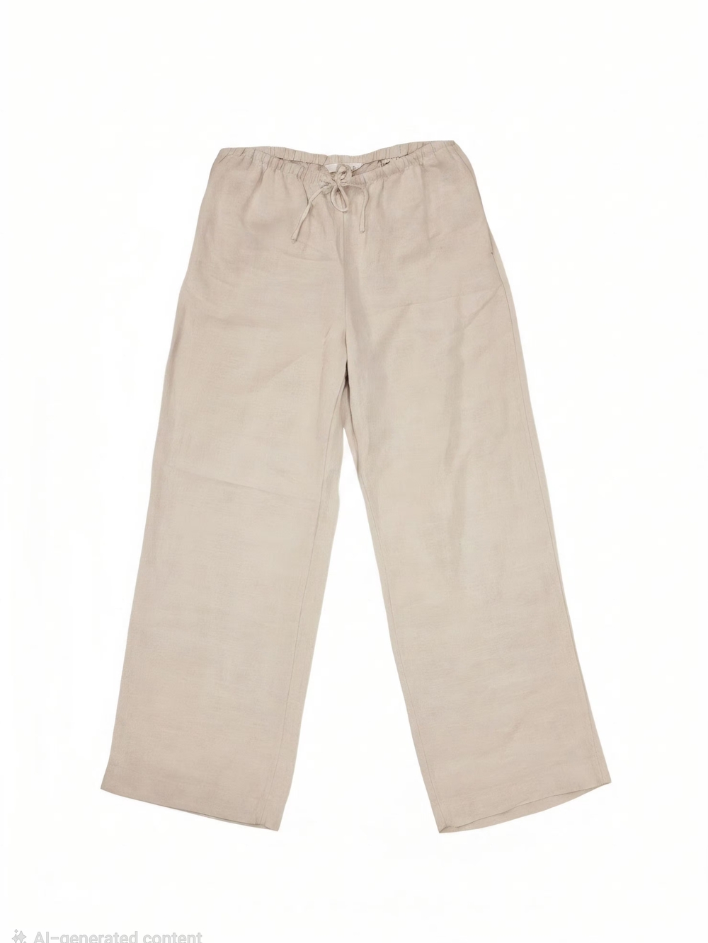 H&M Wide-Leg Drawstring Pants - Beige